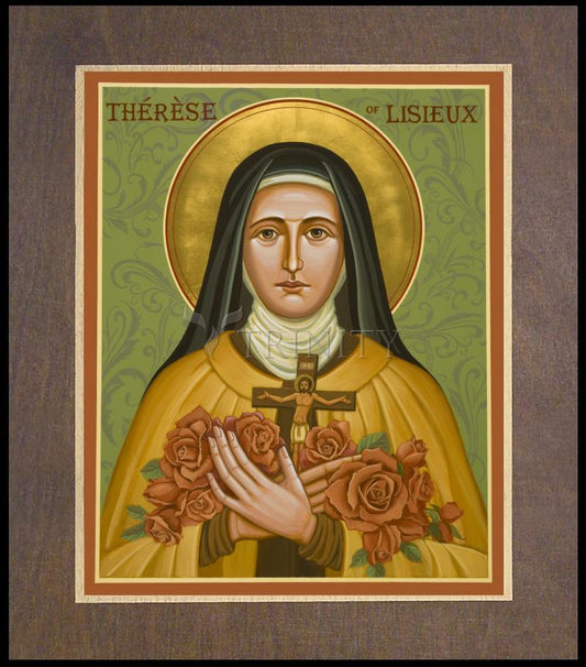 St. Thérèse of Lisieux - Wood Plaque Premium by Julie Lonneman - Trinity Stores