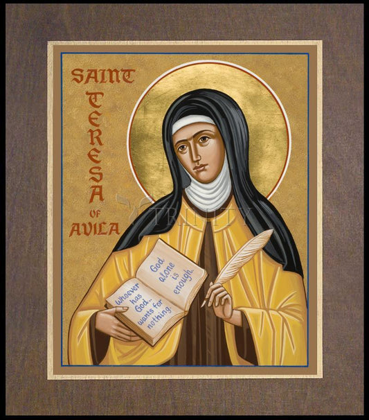 St. Teresa of Avila - Wood Plaque Premium by Julie Lonneman - Trinity Stores