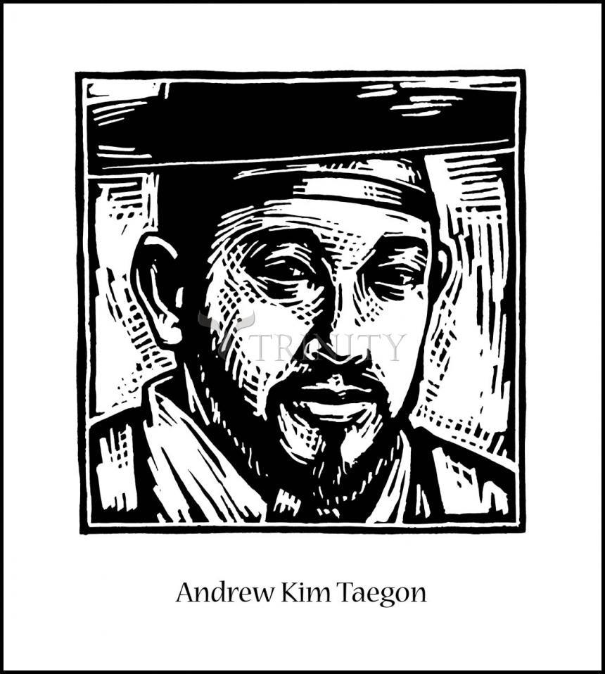 St. Andrew Kim Taegon - Wood Plaque by Julie Lonneman - Trinity Stores