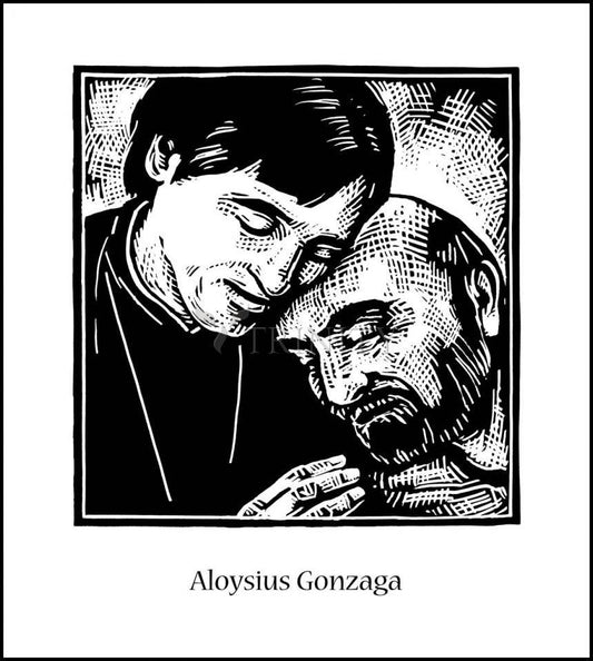 St. Aloysius Gonzaga - Wood Plaque by Julie Lonneman - Trinity Stores