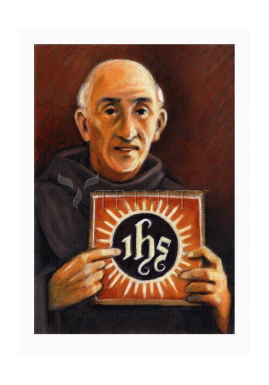 St. Bernardine of Siena - Holy Card by Julie Lonneman - Trinity Stores