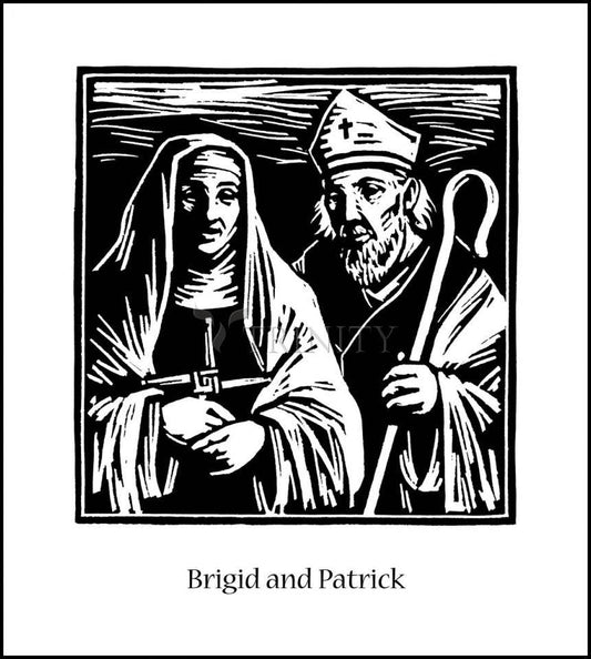 Sts. Brigid and Patrick - Wood Plaque by Julie Lonneman - Trinity Stores