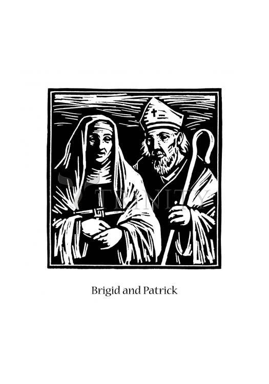 Sts. Brigid and Patrick - Holy Card by Julie Lonneman - Trinity Stores