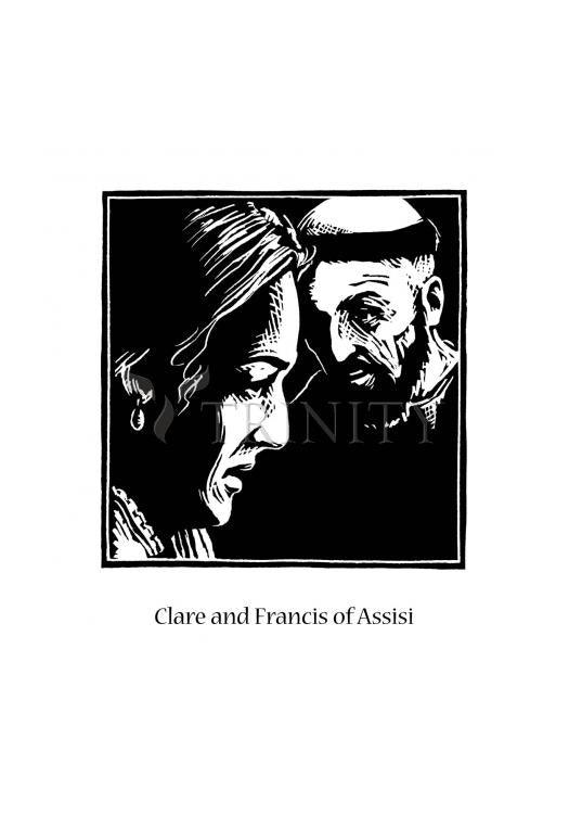 Sts. Clare and Francis - Holy Card by Julie Lonneman - Trinity Stores