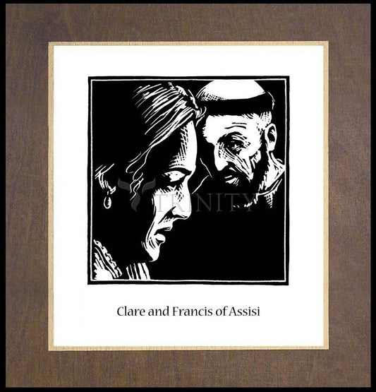 Sts. Clare and Francis - Wood Plaque Premium by Julie Lonneman - Trinity Stores