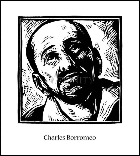 St. Charles Borromeo - Wood Plaque by Julie Lonneman - Trinity Stores