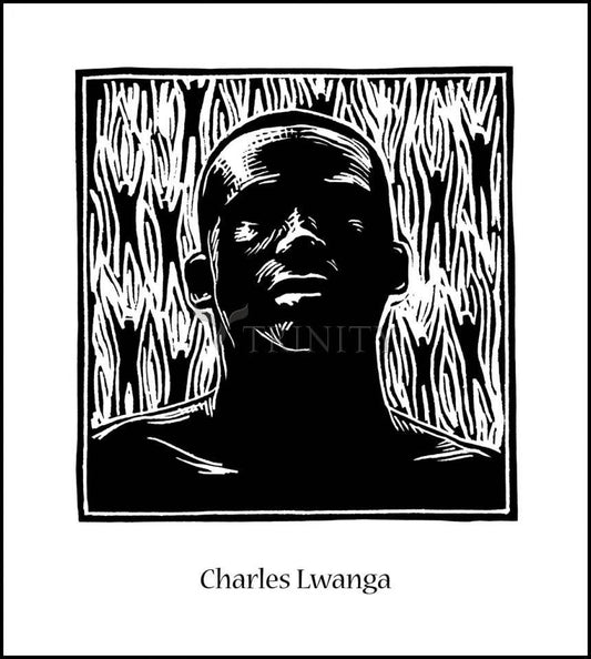 St. Charles Lwanga - Wood Plaque by Julie Lonneman - Trinity Stores