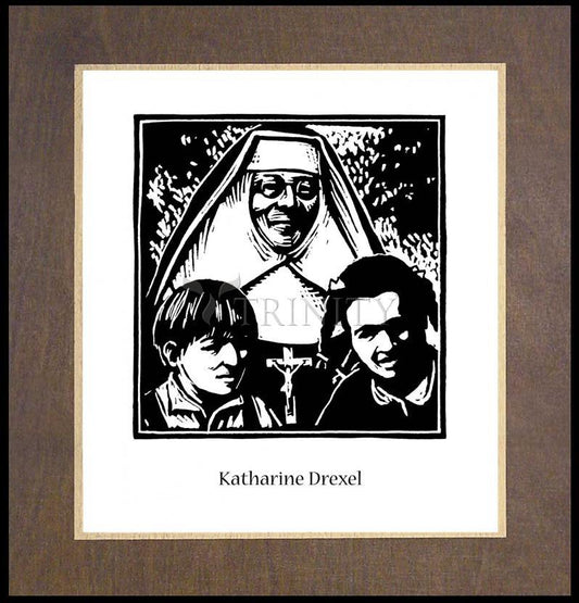 St. Katharine Drexel - Wood Plaque Premium by Julie Lonneman - Trinity Stores