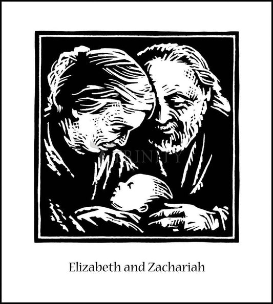 St. Elizabeth and Zachariah - Wood Plaque by Julie Lonneman - Trinity Stores