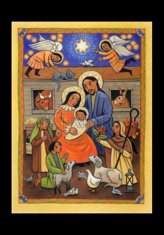 Folk Nativity - Holy Card by Julie Lonneman - Trinity Stores