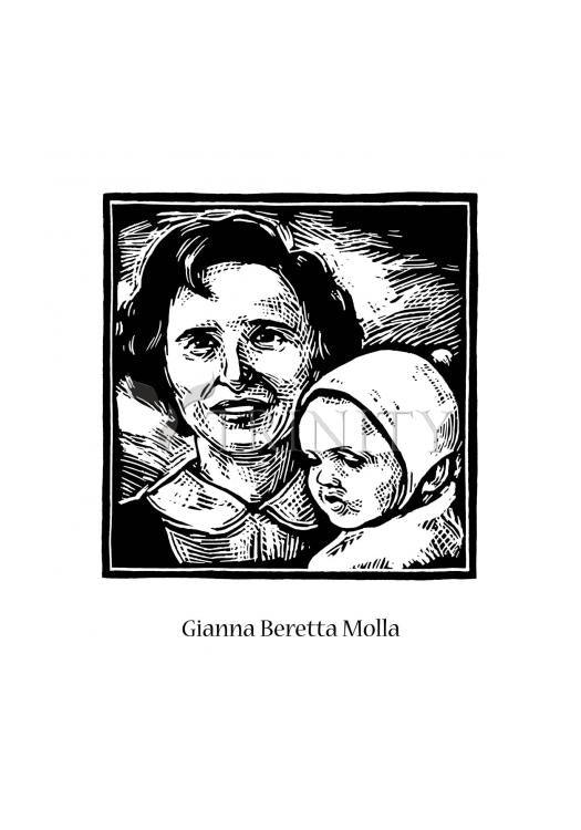 St. Gianna Beretta Molla - Holy Card by Julie Lonneman - Trinity Stores