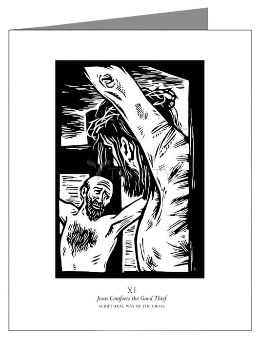 Scriptural Stations of the Cross 11 - Jesus Comforts the Good Thief - Note Card by Julie Lonneman - Trinity Stores