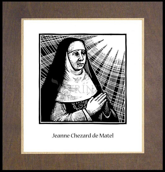 Ven. Jeanne Chézard de Matel - Wood Plaque Premium by Julie Lonneman - Trinity Stores