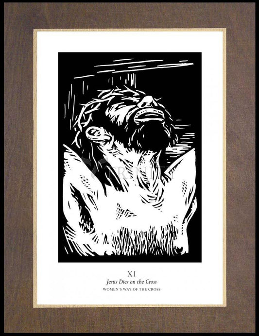 Women's Stations of the Cross 11 - Jesus Dies on the Cross - Wood Plaque Premium by Julie Lonneman - Trinity Stores
