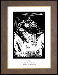 Wood Plaque Premium - Women's Stations of the Cross 11 - Jesus Dies on the Cross by J. Lonneman