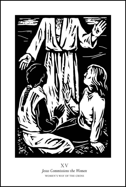 Women's Stations of the Cross 15 - Jesus Commissions the Women - Wood Plaque by Julie Lonneman - Trinity Stores