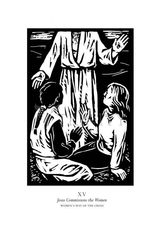 Women's Stations of the Cross 15 - Jesus Commissions the Women - Holy Card by Julie Lonneman - Trinity Stores