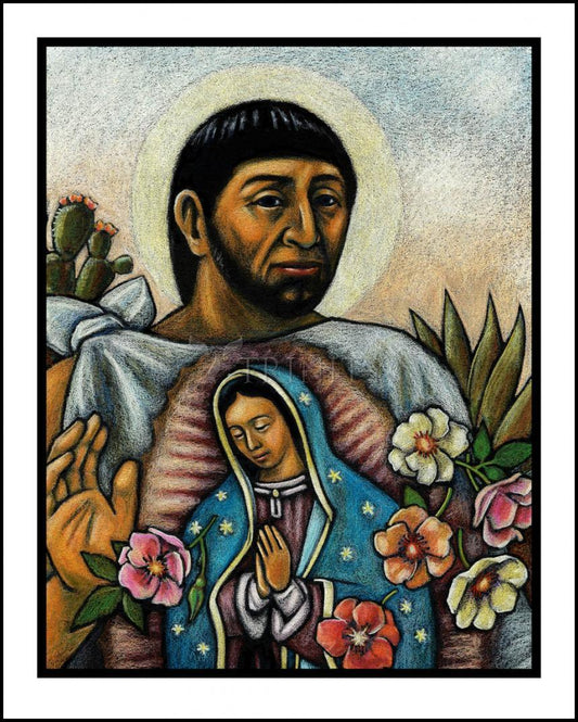 St. Juan Diego and the Virgin's Image - Wood Plaque by Julie Lonneman - Trinity Stores