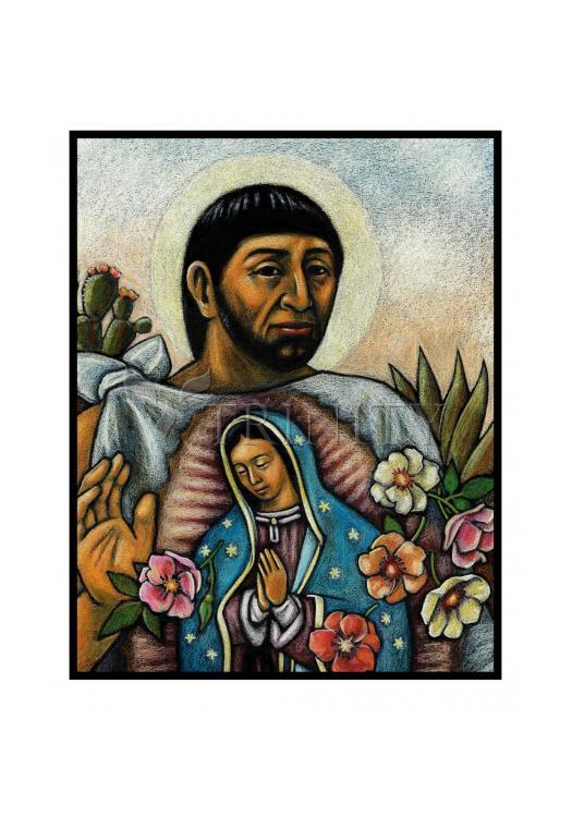 St. Juan Diego and the Virgin's Image - Holy Card by Julie Lonneman - Trinity Stores