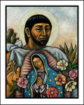 Wood Plaque - St. Juan Diego and the Virgin's Image by J. Lonneman