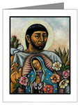 Custom Text Note Card - St. Juan Diego and the Virgin's Image by J. Lonneman