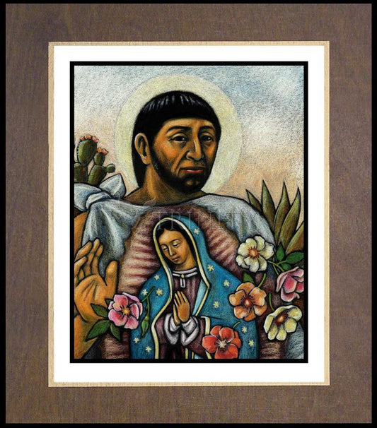 St. Juan Diego and the Virgin's Image - Wood Plaque Premium by Julie Lonneman - Trinity Stores
