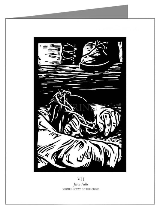 Women's Stations of the Cross 07 - Jesus Falls - Note Card Custom Text by Julie Lonneman - Trinity Stores