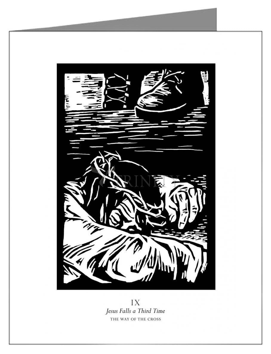 Traditional Stations of the Cross 09 - Jesus Falls a Third Time - Note Card Custom Text by Julie Lonneman - Trinity Stores