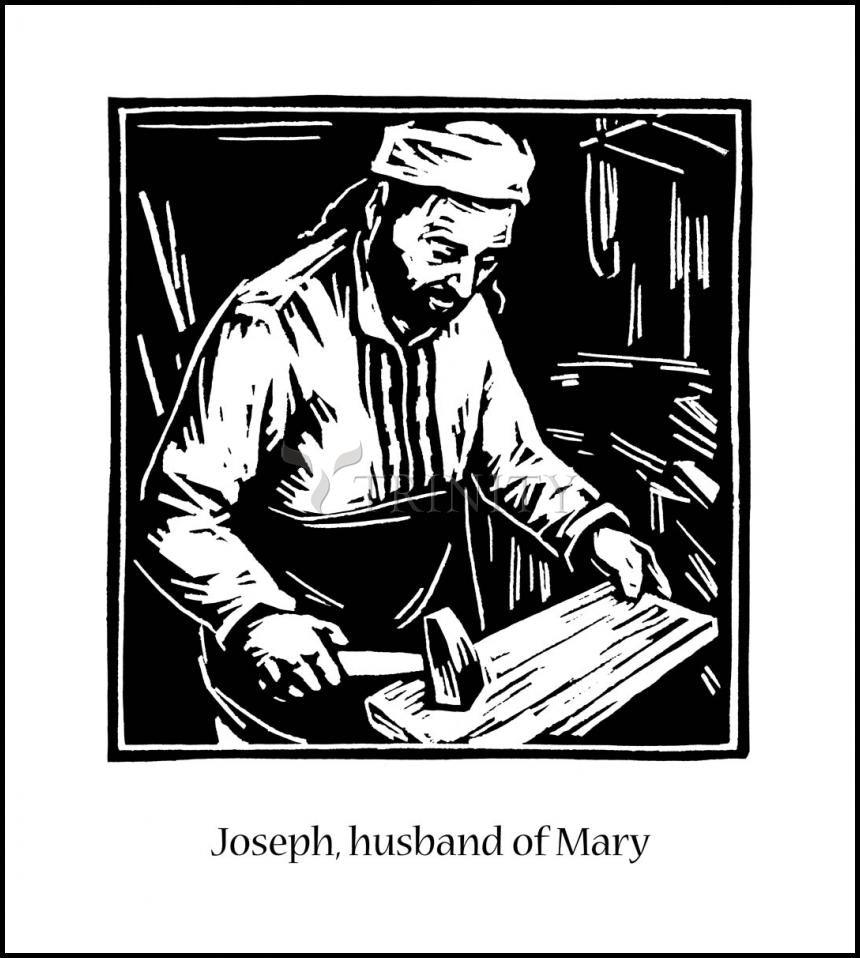 St. Joseph, husband of Mary - Wood Plaque by Julie Lonneman - Trinity Stores