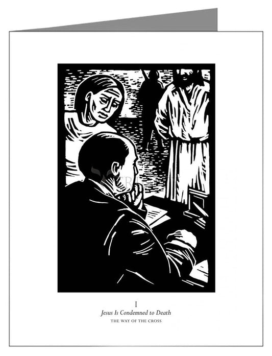 Traditional Stations of the Cross 01 - Jesus is Condemned to Death - Note Card Custom Text by Julie Lonneman - Trinity Stores
