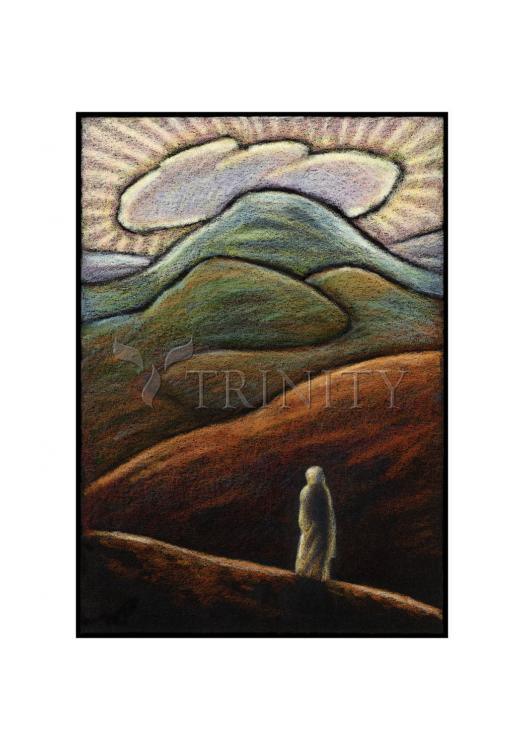 Lent, 1st Sunday - Jesus in the Desert - Holy Card by Julie Lonneman - Trinity Stores