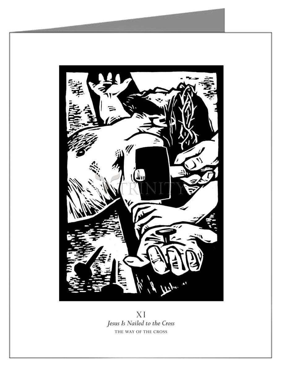 Traditional Stations of the Cross 11 - Jesus is Nailed to the Cross - Note Card Custom Text by Julie Lonneman - Trinity Stores