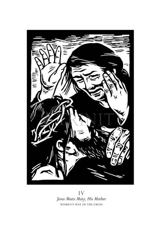 Women's Stations of the Cross 04 - Jesus Meets Mary, His Mother - Holy Card by Julie Lonneman - Trinity Stores