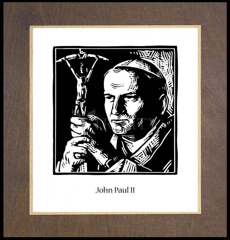 St. John Paul II - Wood Plaque Premium