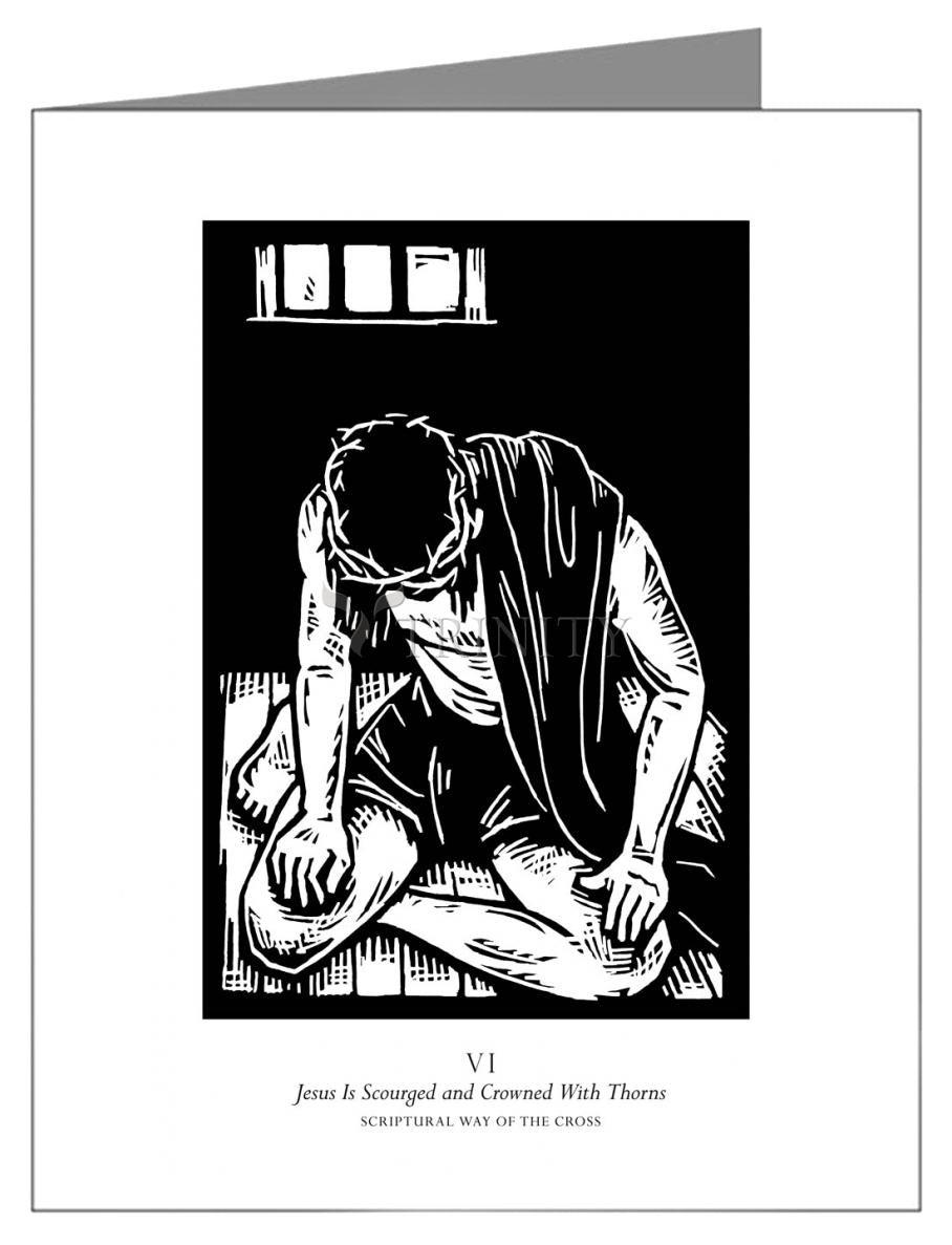 Scriptural Stations of the Cross 06 - Jesus is Scourged & Crowned With Thorns - Note Card Custom Text by Julie Lonneman - Trinity Stores