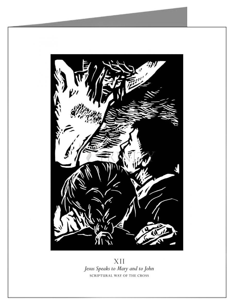 Scriptural Stations of the Cross 12 - Jesus Speaks to Mary and to John - Note Card by Julie Lonneman - Trinity Stores
