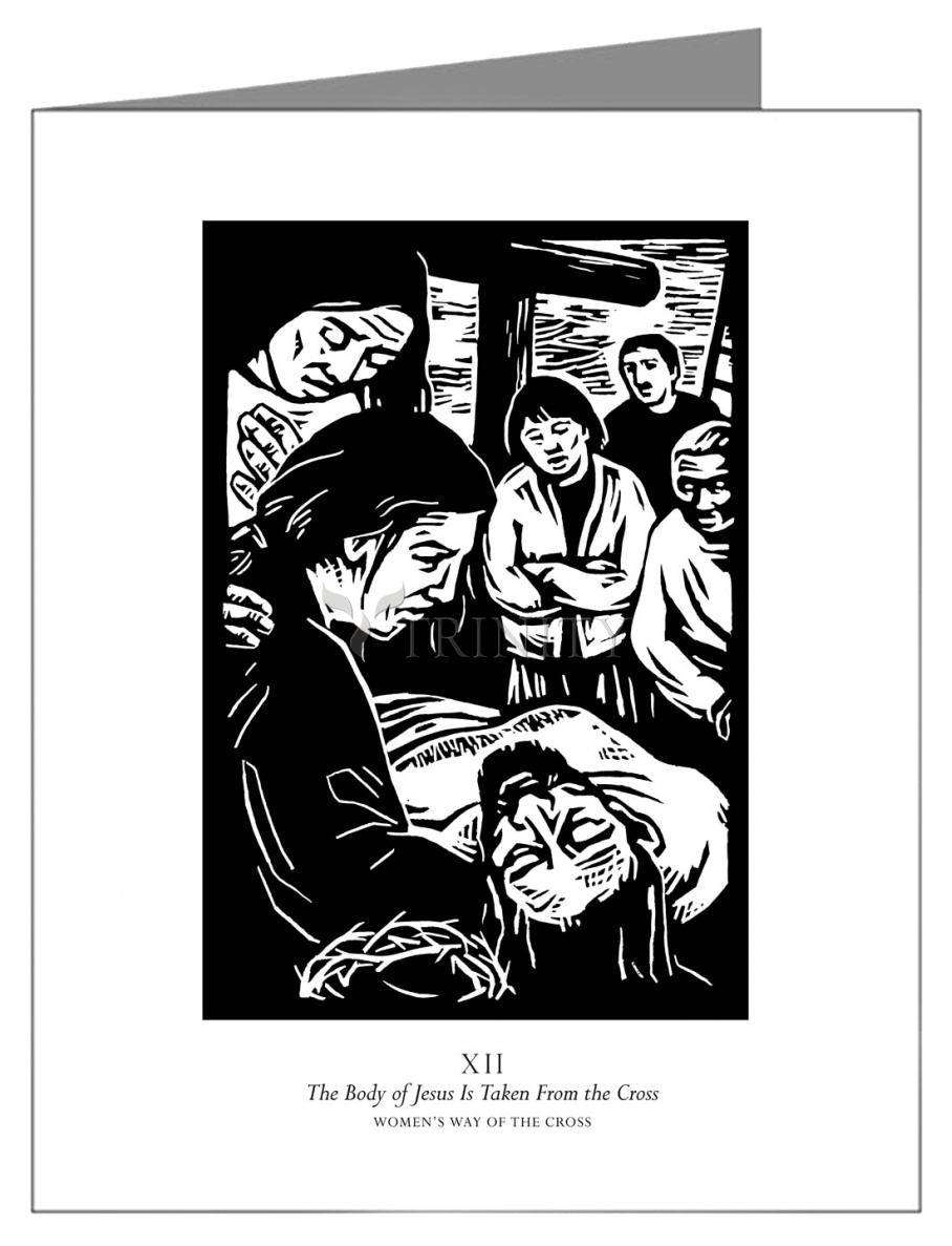 Women's Stations of the Cross 12 - The Body of Jesus is Taken From the Cross - Note Card Custom Text by Julie Lonneman - Trinity Stores