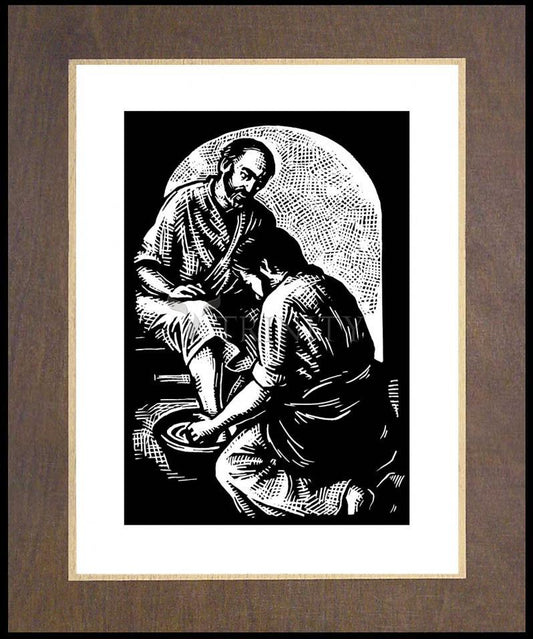 Jesus Washing Peter's Feet - Wood Plaque Premium by Julie Lonneman - Trinity Stores