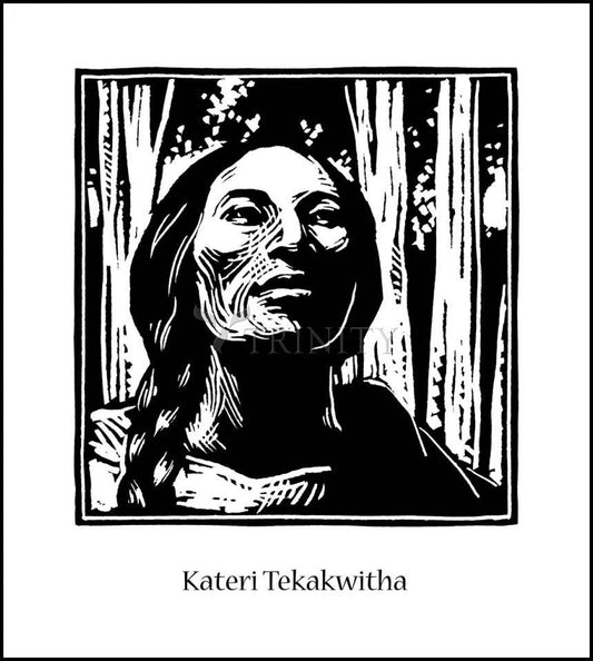 St. Kateri Tekakwitha - Wood Plaque by Julie Lonneman - Trinity Stores