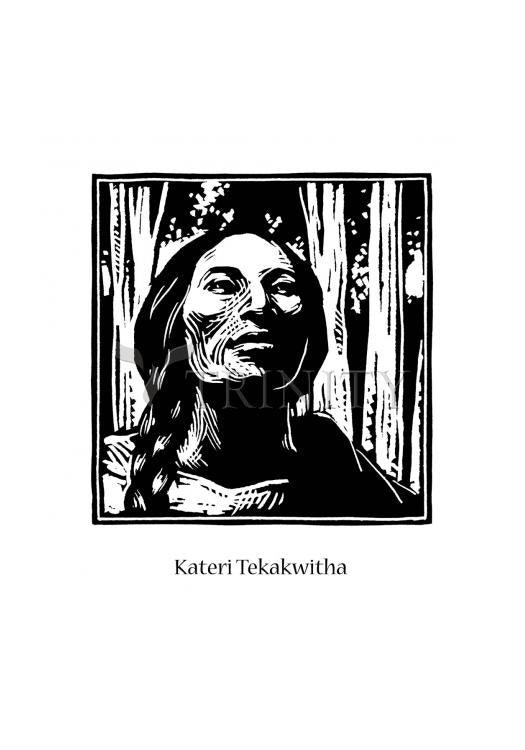 St. Kateri Tekakwitha - Holy Card by Julie Lonneman - Trinity Stores
