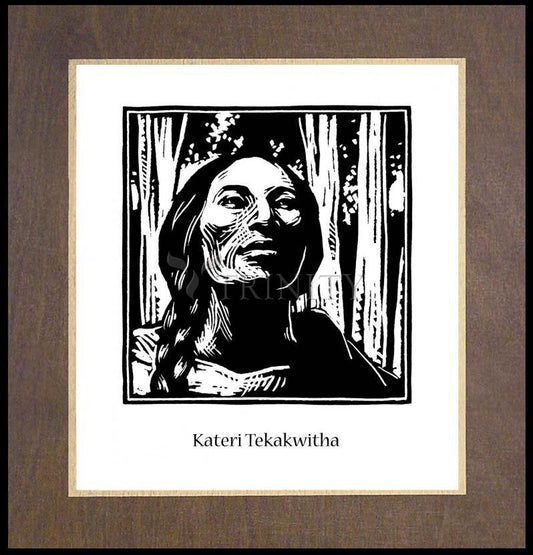 St. Kateri Tekakwitha - Wood Plaque Premium by Julie Lonneman - Trinity Stores