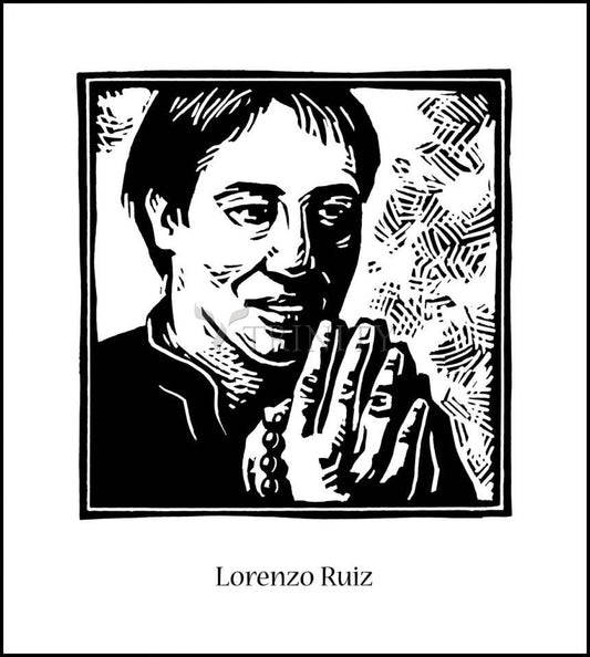 St. Lorenzo Ruiz - Wood Plaque by Julie Lonneman - Trinity Stores