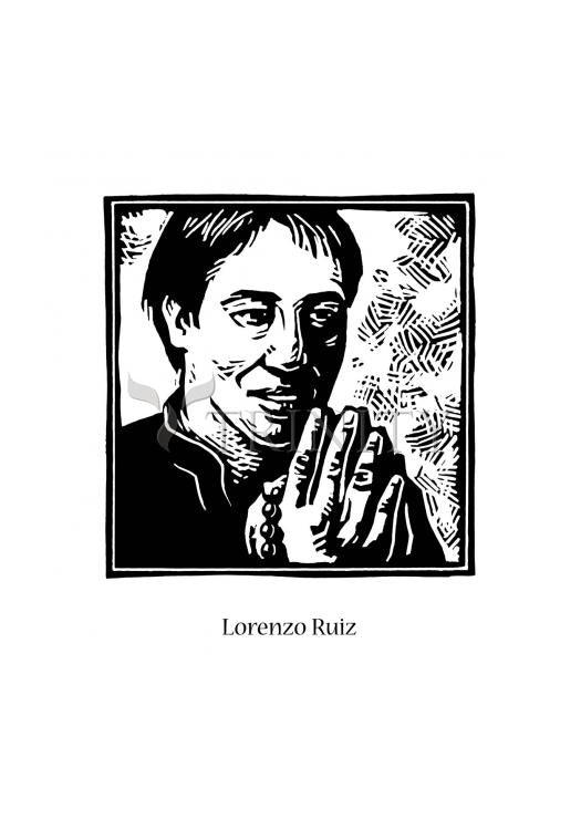 St. Lorenzo Ruiz - Holy Card by Julie Lonneman - Trinity Stores