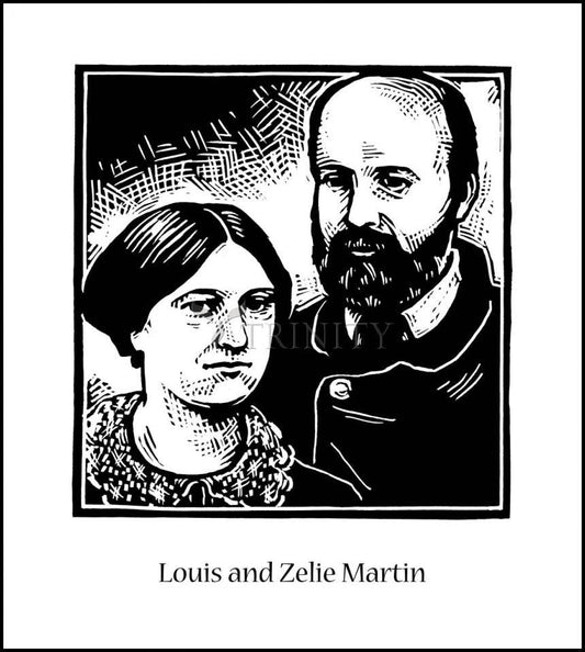 Sts. Louis and Zélie Martin - Wood Plaque by Julie Lonneman - Trinity Stores