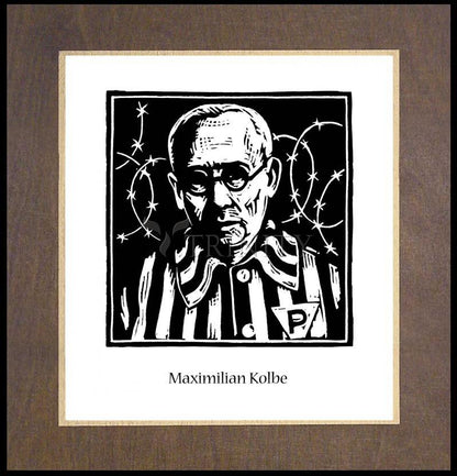 St. Maximilian Kolbe - Wood Plaque Premium by Julie Lonneman - Trinity Stores