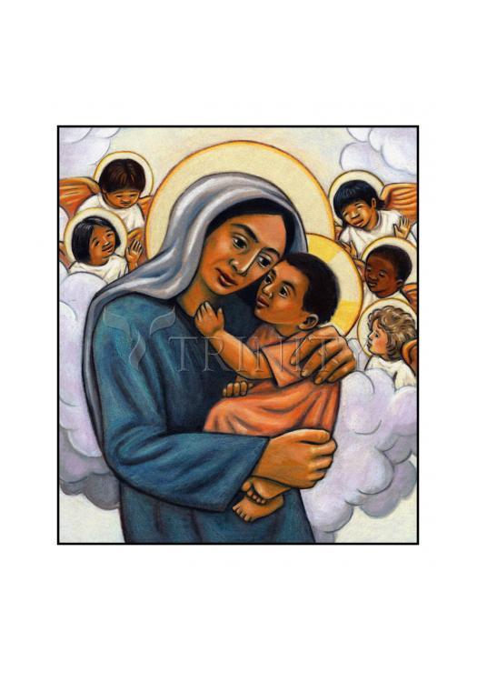 Madonna and Child with Cherubs - Holy Card by Julie Lonneman - Trinity Stores