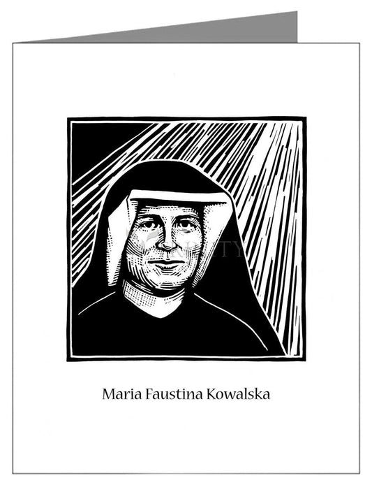 St. Maria Faustina Kowalska - Note Card Custom Text by Julie Lonneman - Trinity Stores