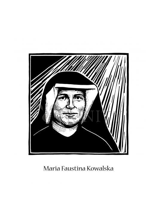 St. Maria Faustina Kowalska - Holy Card by Julie Lonneman - Trinity Stores