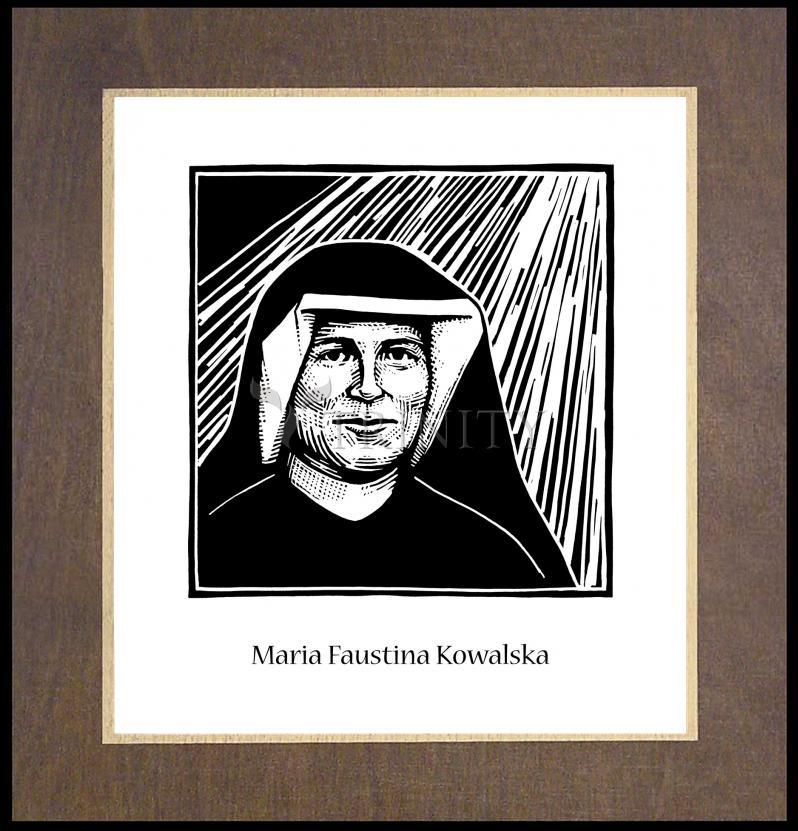 St. Maria Faustina Kowalska - Wood Plaque Premium by Julie Lonneman - Trinity Stores