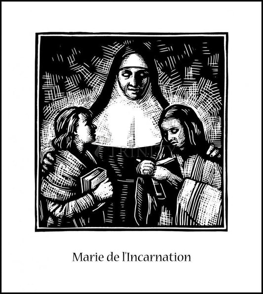 St. Marie of the Incarnation - Wood Plaque by Julie Lonneman - Trinity Stores
